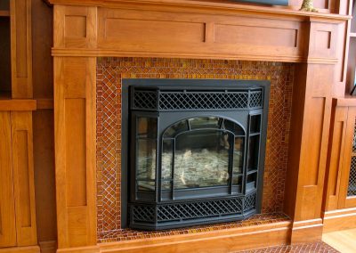 Cherry Wall Unit, Fireplace detail