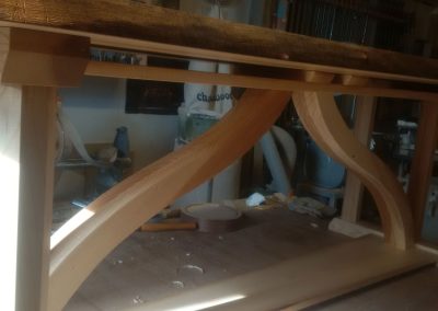 Elm Dining Table Support Detail