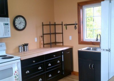Maple Kitchen with Black Distressed Finish, Maple Counter top