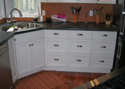 Painted Maple Kitchen Cabinets and Drawers
