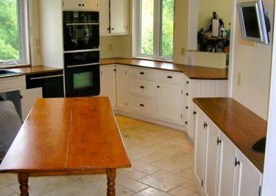 Painted Maple Kitchen with Cherry Countertops