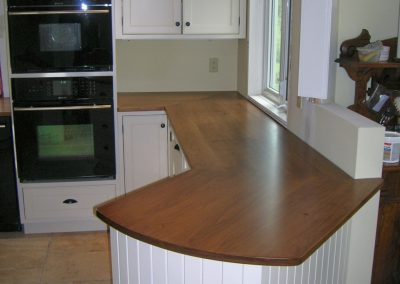 Painted Maple Peninsula with Cherry counter top