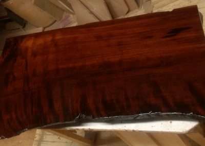 Workstation Curly Redwood Top reclaimed from California Forest fire